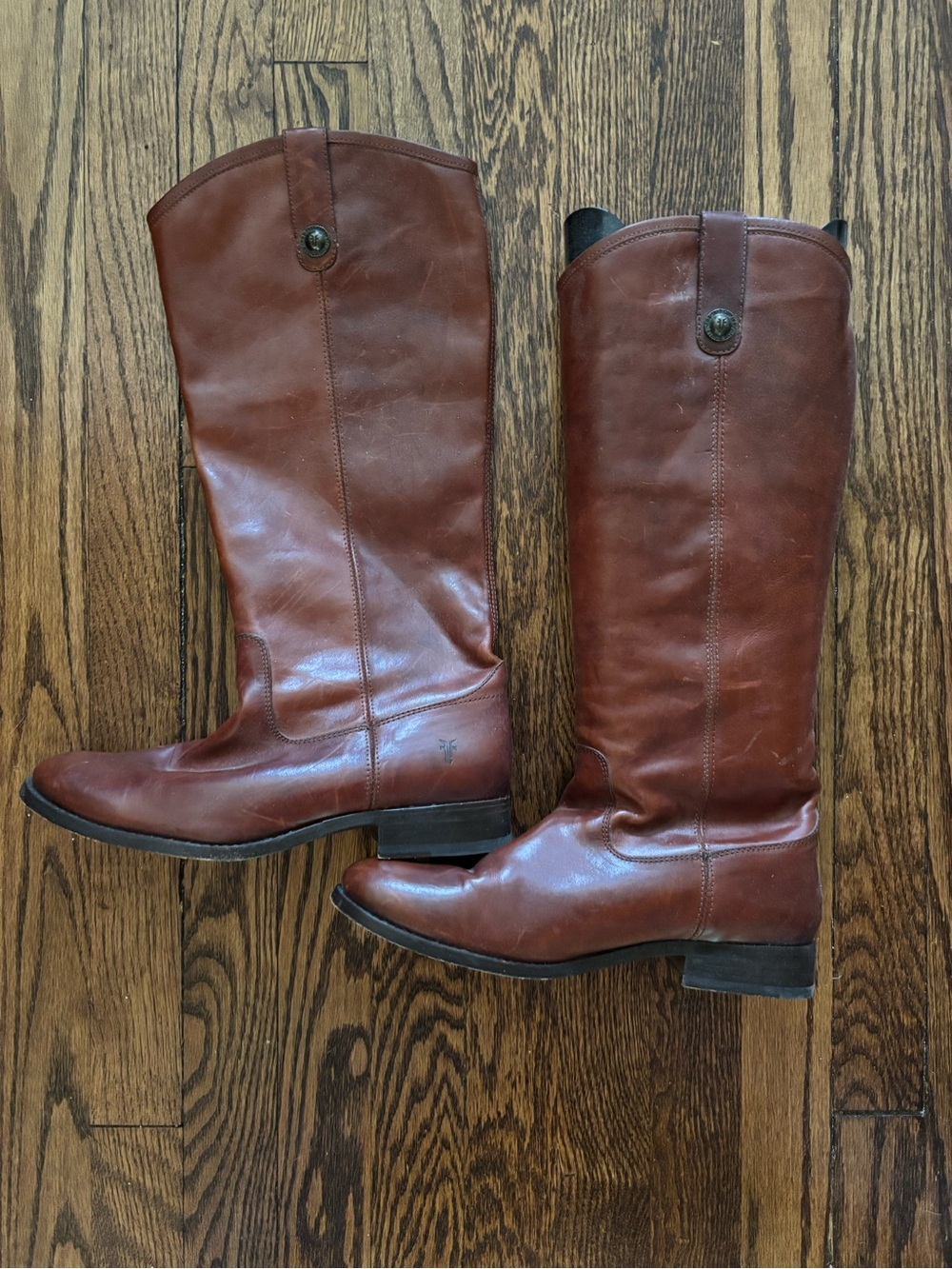 Frye Pull On Brown Leather Riding Boots Size 9